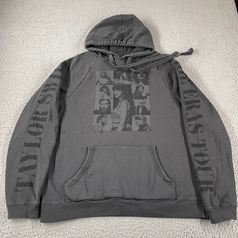 Taylor Swift The Eras Tour Charcoal Gray Concert Merch‎ Hoodie Size Medium *